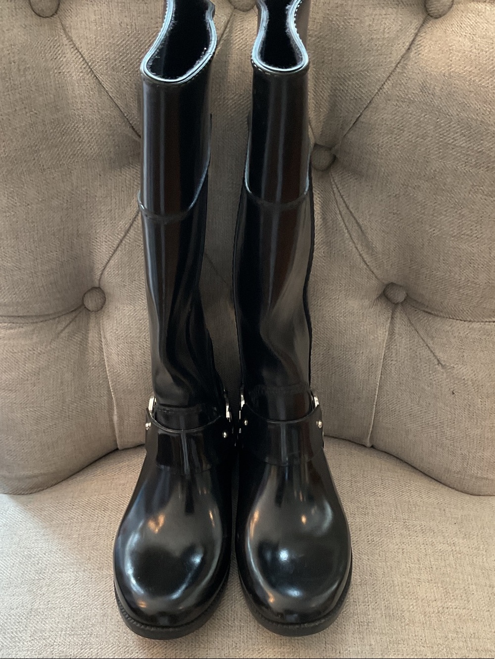 Michael Kors Black Fulton Tall Rain Boots - Picture 3 of 7